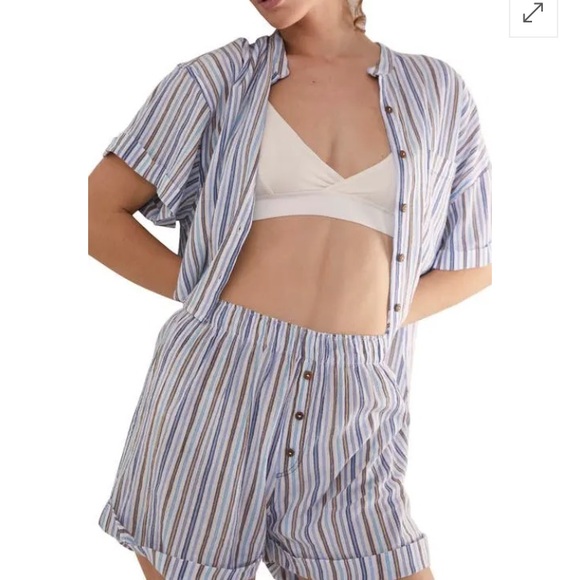 NWT Free People Sunday Morning Short Sleeve Sleep Shirt - Picture 3 of 16